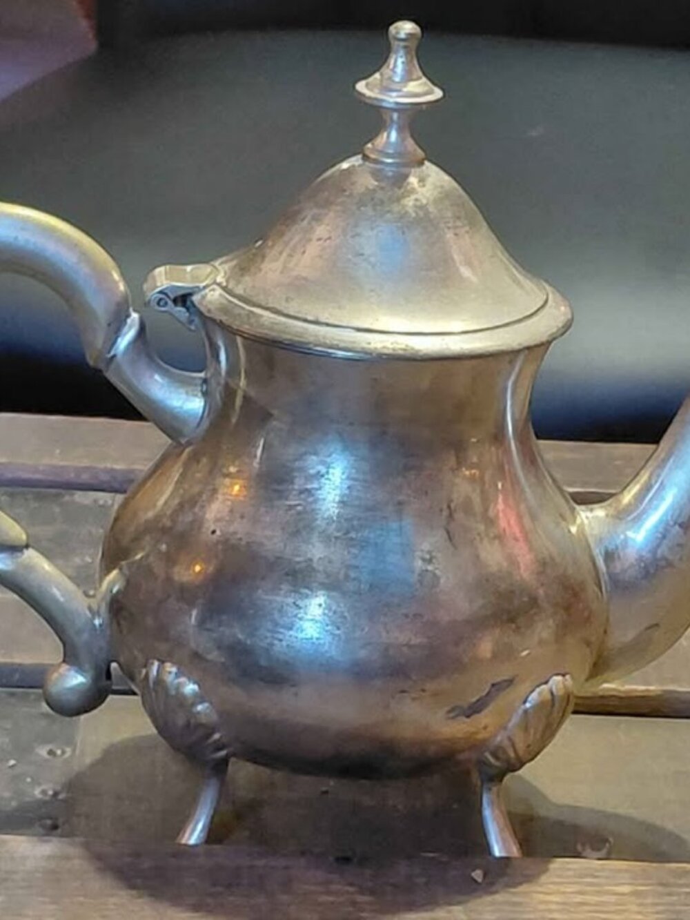 Vintage-Style Ornate Silver-Tone Teapot